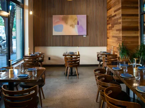 Wine and dishes at Arden