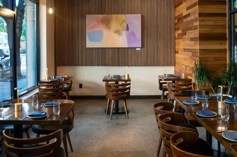 Wine and dishes at Arden