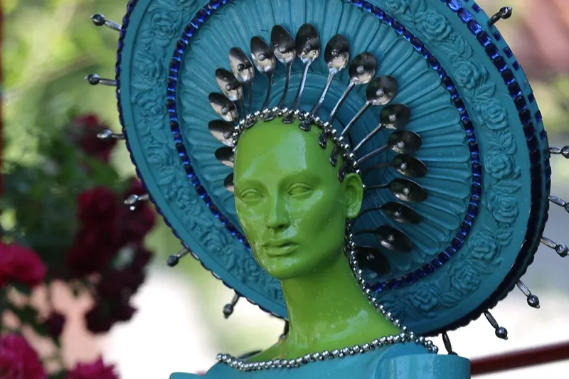 One of Papermoon Diner's whimsical painted mannequin decorations