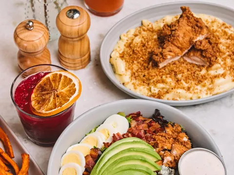 Fried chicken mac and cheese, cobb salad, and cocktails at Kerbey Lane Cafe