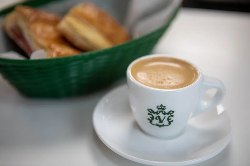 Cuban coffee (colada) and pastelitos at Versailles Restaurant