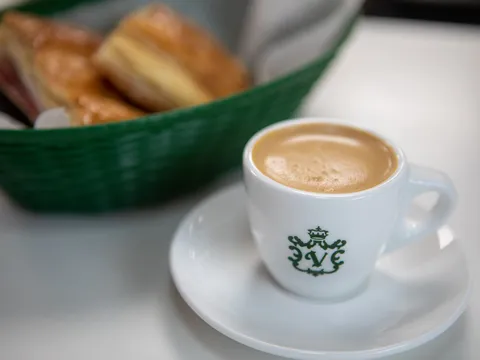 Cuban coffee (colada) and pastelitos at Versailles Restaurant