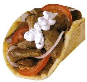 American Coney Island's gyro of seasoned lamb and beef with tomato, onion and tzatziki sauce wrapped in warm pita