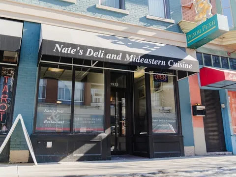 Storefront of Nate's Deli and Restaurant in Cleveland's Ohio City neighborhood