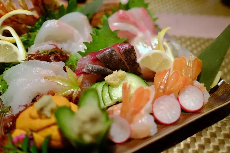 A sashimi platter with assorted fish from Agenzen in Millbrae.